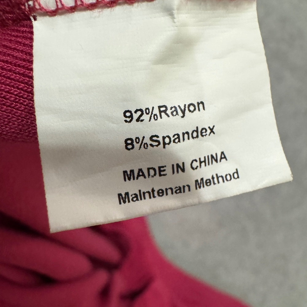 Y2K Magenta Off The Shoulder Long Sleeve Top Draped Neckline Pink Size L - Picture 7 of 10